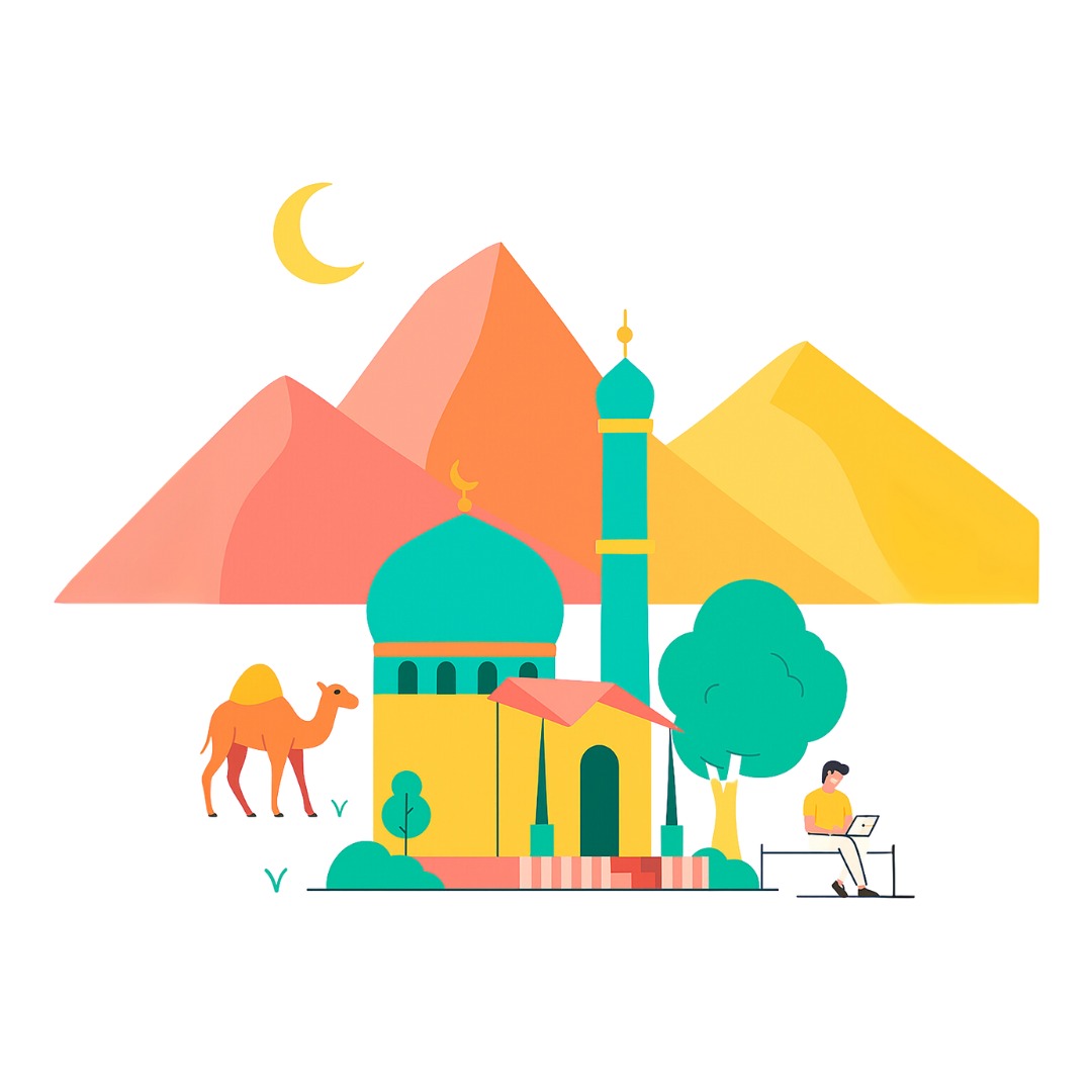 Desert city illustration